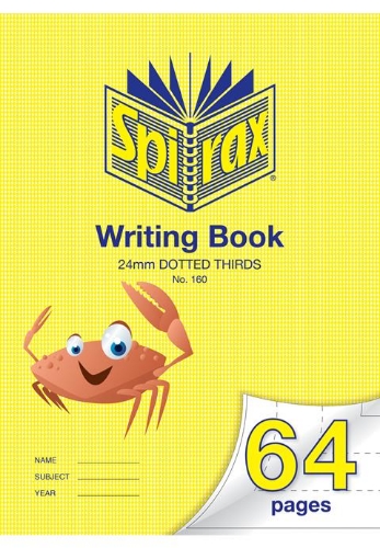 Writing Book 335 x 240mm 64pg 24mm Dotted Thirds #160 Spirax