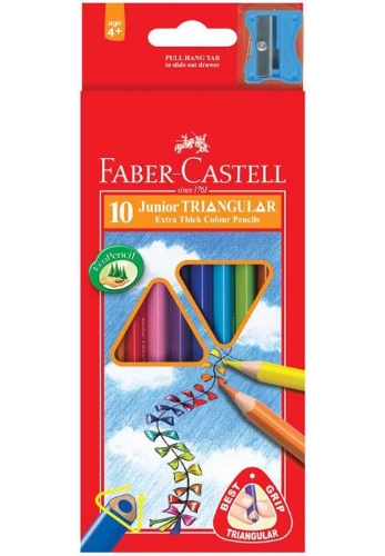 Pencils-Coloured 10's Junior Triangular Grip Sharpener Faber
