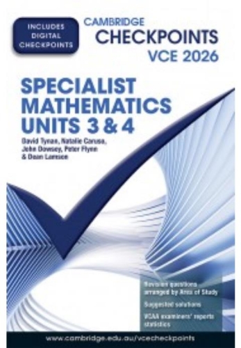 Checkpoints VCE Specialist Maths 3&4 2026